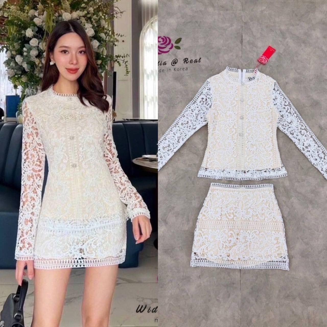 Set :: เสื้อตัวสวยทรงดี ตัวเสื้อแขนยาวเก๋ เพิ่มกิมมิคแต่งกระดุมเรียงเป็นแนวสวย ตัวเสื้อคัตติ้งสวยทรงดี มาเข้าชุดกับกระโปรงสั้นตัวสวย มาพร้อมซับขาสั้นด้านใน ใส่สบาย : สินค้าคุณภาพ (พร้อมส่ง)