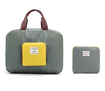 กระเป๋าช้อปปิ้งพับเก็บได้ ผ้าหนา สีสันสดใส ผลิตจากโพลีเอสเตอร์กันน้ำ คุ้มค่า (Foldable Duffle Bag for Travel)