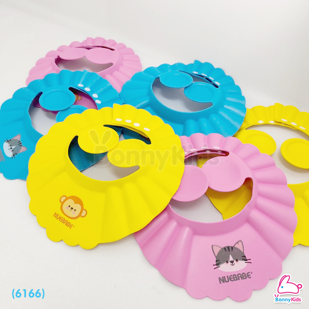 (6166) Nubbabe (นูเบบ) Shampoo Hat หมวกอาบน้ำกันแชมพู (คละสี/คละลาย)