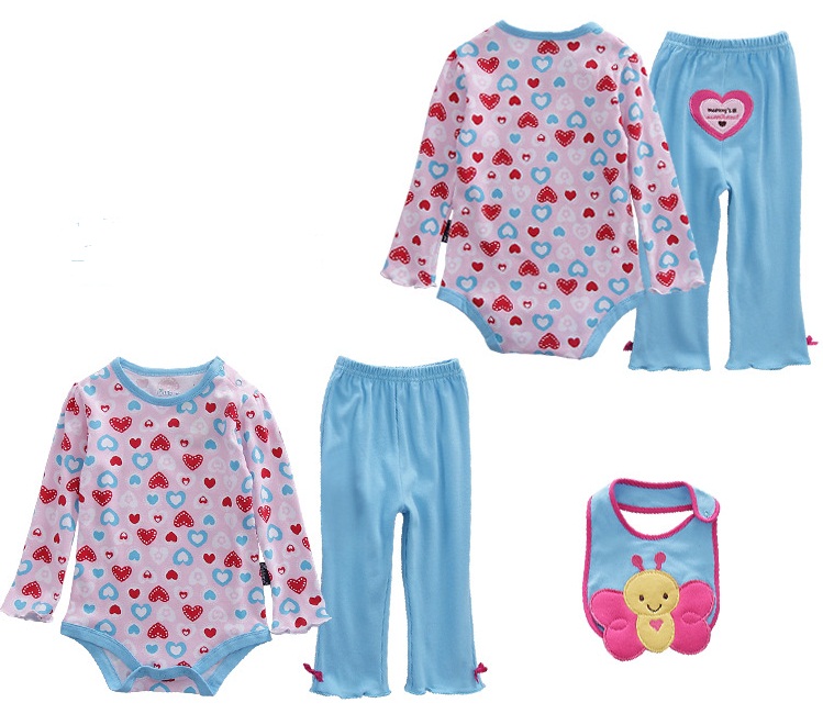 เซตเสื้อผ้าเด็ก Cuddle me แบรนด์แท้ บอดี้สูทแขนยาว+กางเกงขายาว+ผ้ากันเปื้อน