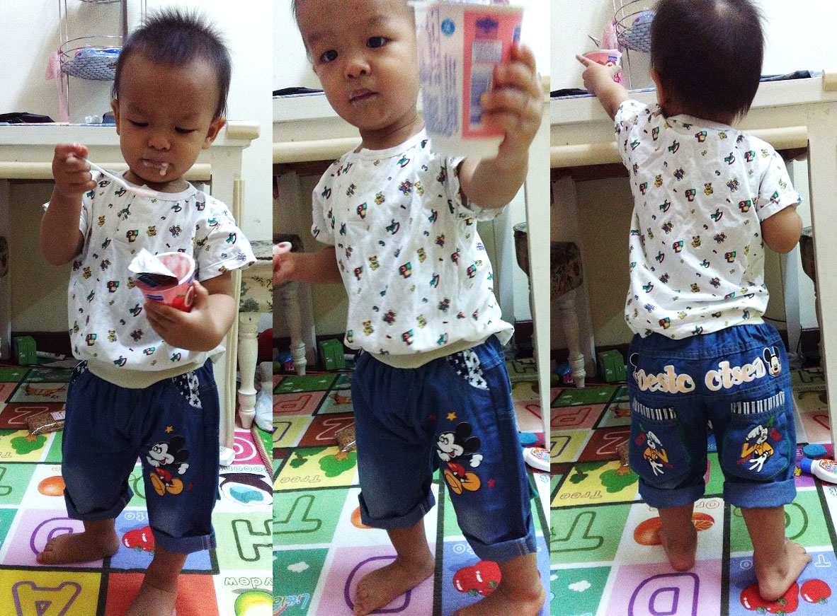 กางเกงยีนส์เด็ก ขา 4 ส่วน Mickey ใส่สบาย วัย 1-4 ปี
