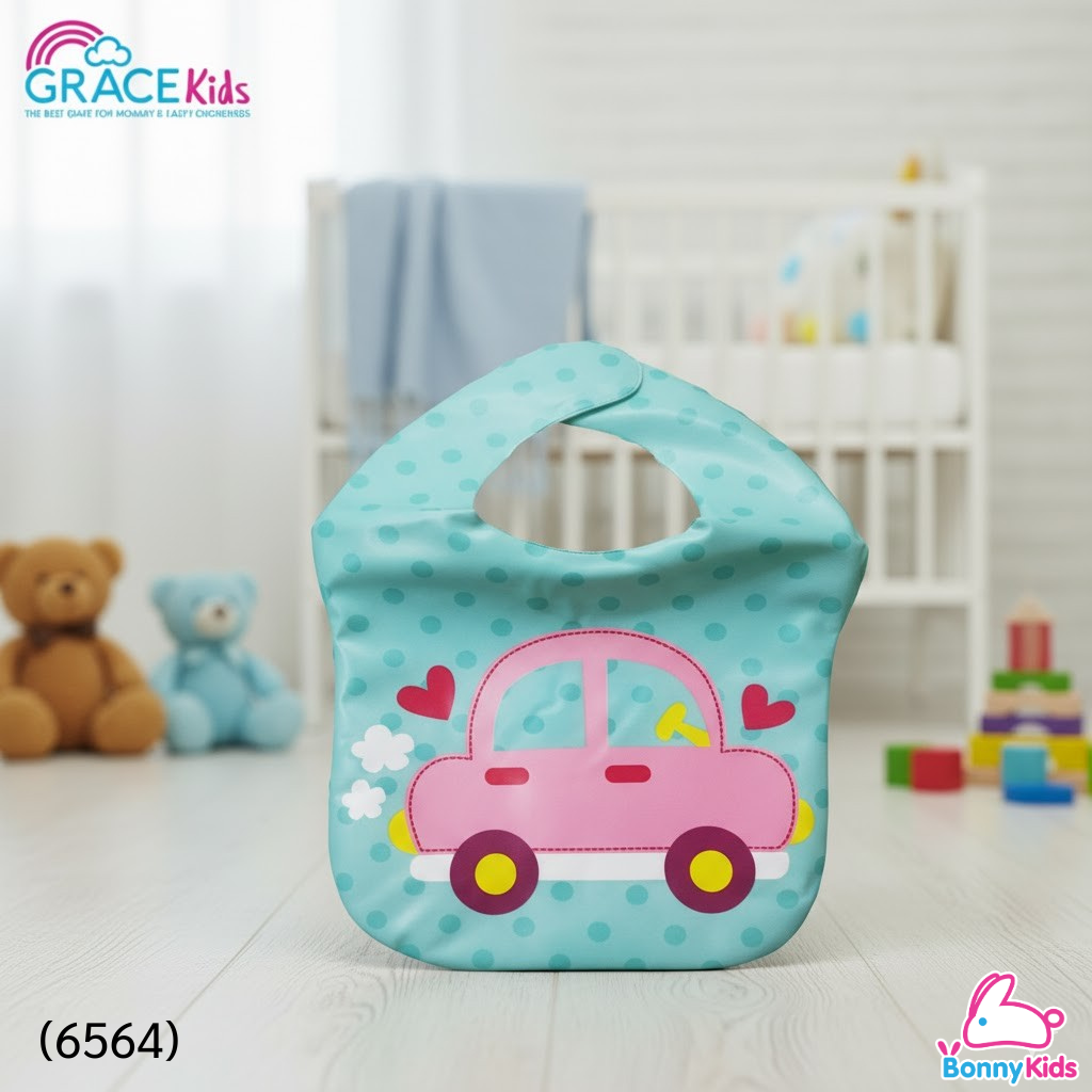 (6564) Gracekids ผ้ากันเปื้อนพลาสติก รุ่น มีที่รองอาหาร