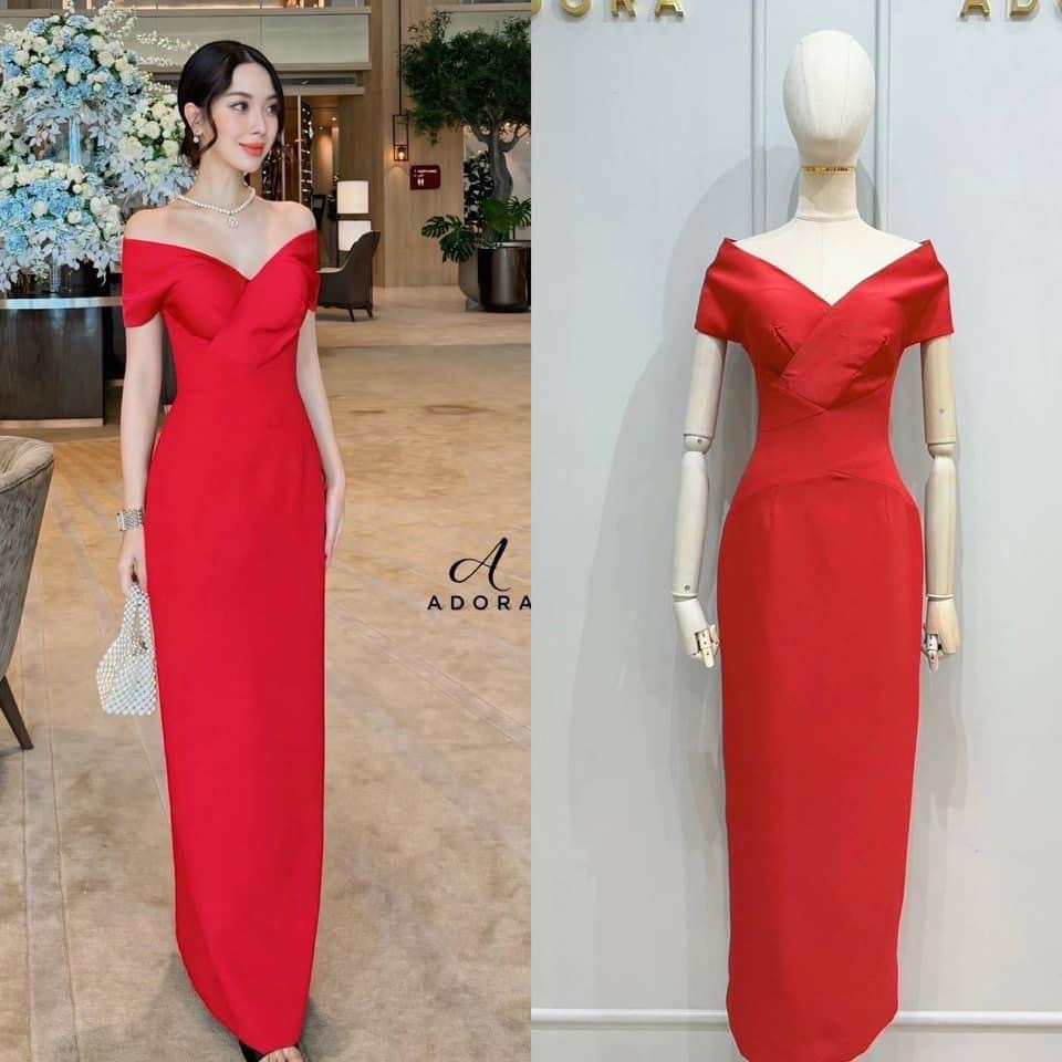 เดรสดีไซน์ปาดไหล่คอวี ช่วงอกตัดต่อ ผ้าดีไซน์ไขว้อก เสริมฟองน้ำ ตัวเดรสใช้เนื้อผ้าเกรด พรีเมี่ยมทั้งตัว ดีไซน์กระโปรงทรงสอบยาว ผ่าหลัง ใส่สบาย : สินค้าคุณภาพ (พร้อมส่ง)