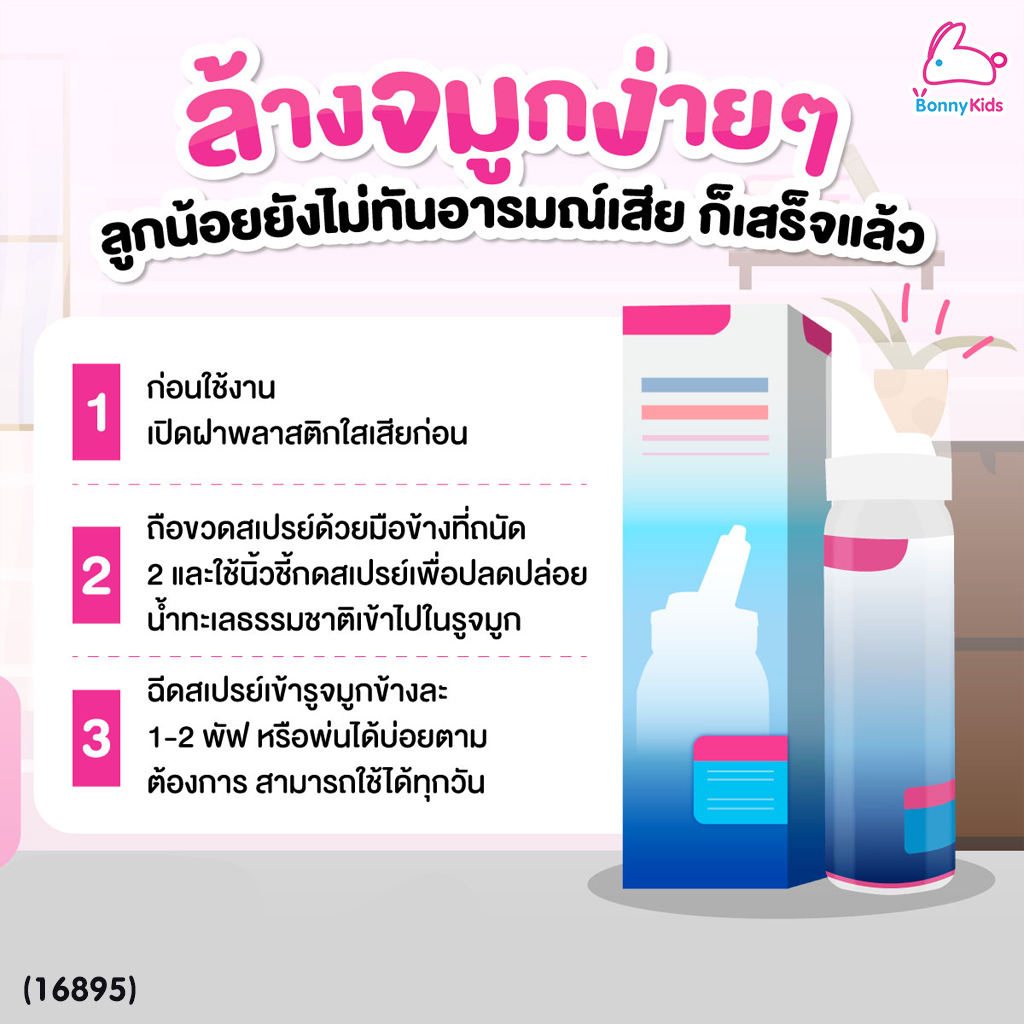 (16895) Aqua Maris Baby สเปรย์พ่นจมูกสำหรับเด็กอ่อน ขนาดหัวพ่นให้เหมาะสมสำหรับรูจมูกเด็ก (ขนาด 50 มล.)