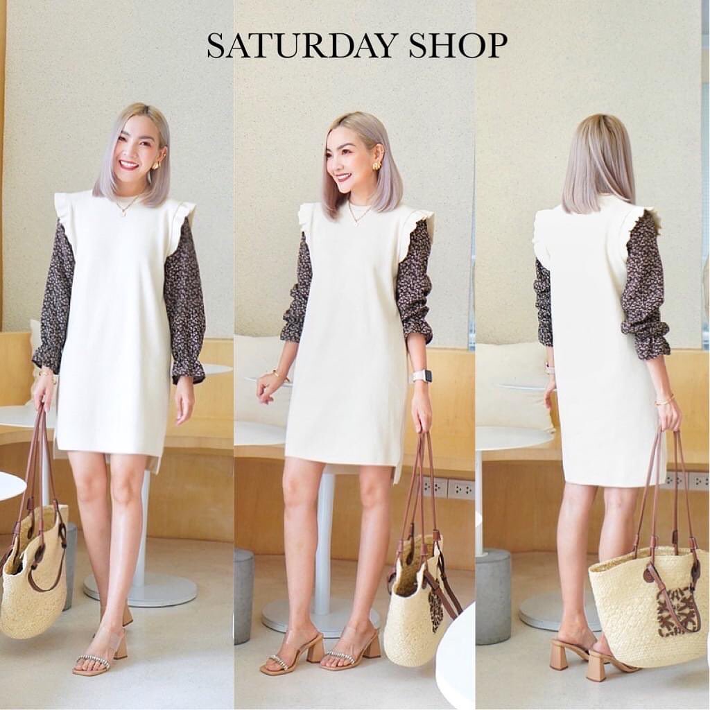 เดรสผ้านิตติ้ง ใส่สบายทรงสวยใส่สบาย สินค้าคุณภาพ (พร้อมส่ง)