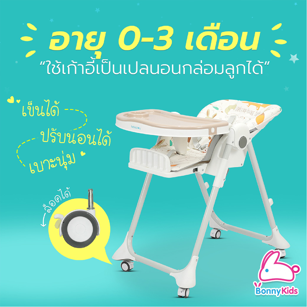 (12451) เก้าอี้หัดนั่ง ฝึกทานข้าว High Chair รุ่น Colorful