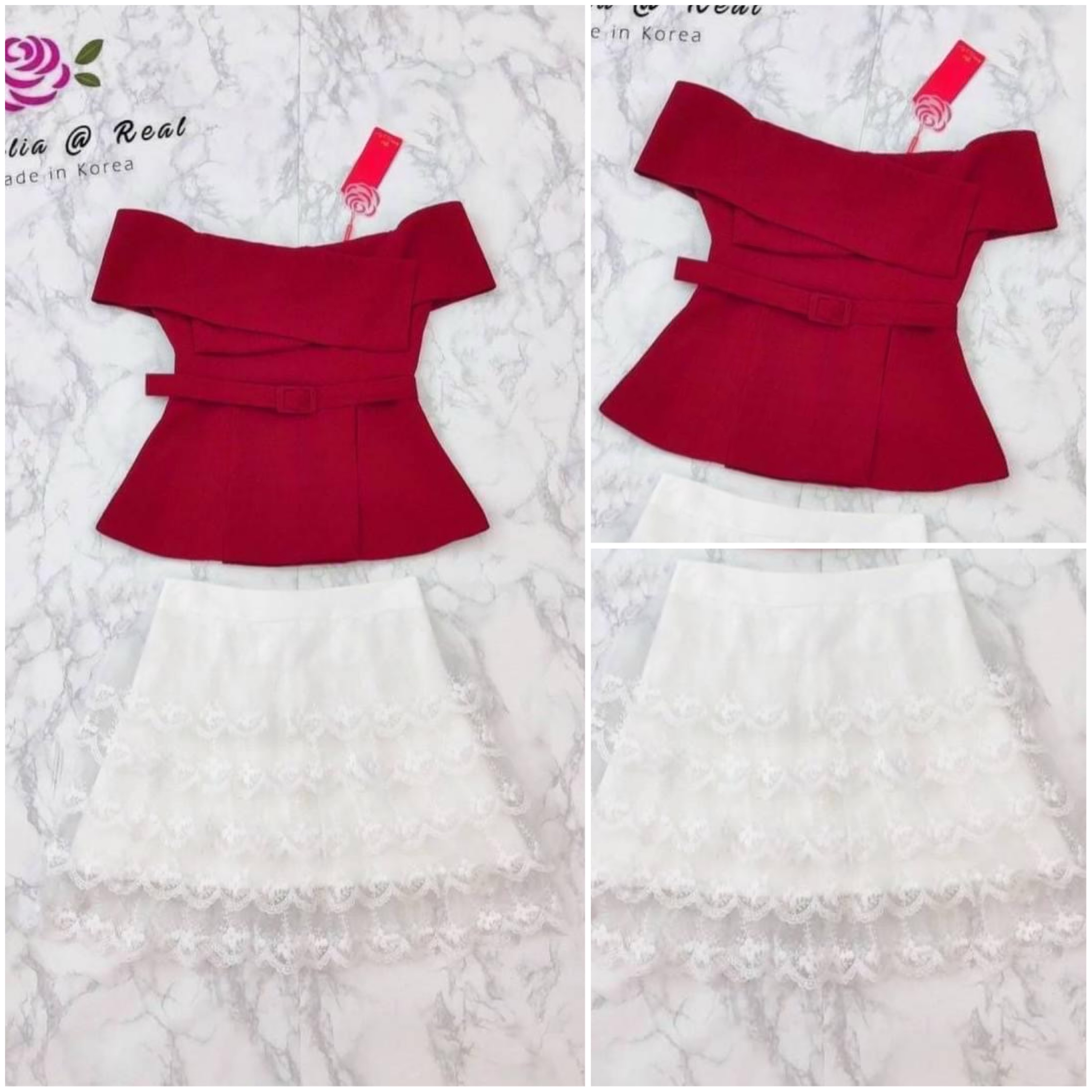 Set :: เซ็ทเสื้อปาดไหล่ตัวสวย แพทเทิ้ลสวยเป๊ะ มีดีเทลเก๋ เอวเข้ารูปคาดเข็มขัดเก๋ ตัวเสื้อยาวคลุมสะโพก มาเข้าชุดกับกางเกงตัวสั้นทรงสวย สินค้าคุณภาพ (พร้อมส่ง)