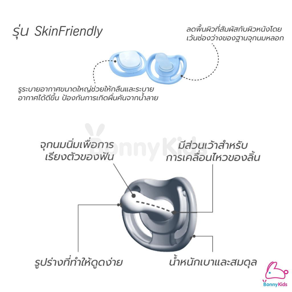 Pigeon (พีเจ้น) จุกหลอก รุ่น Skin Friendly แบ่งจุกตามช่วงวัย