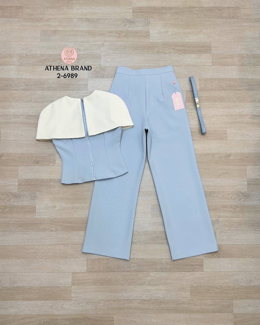เชต เสื้อ+กางเกงขายาว+เข็มขัด ใส่สบาย : สินค้าคุณภาพ (พร้อมส่ง)