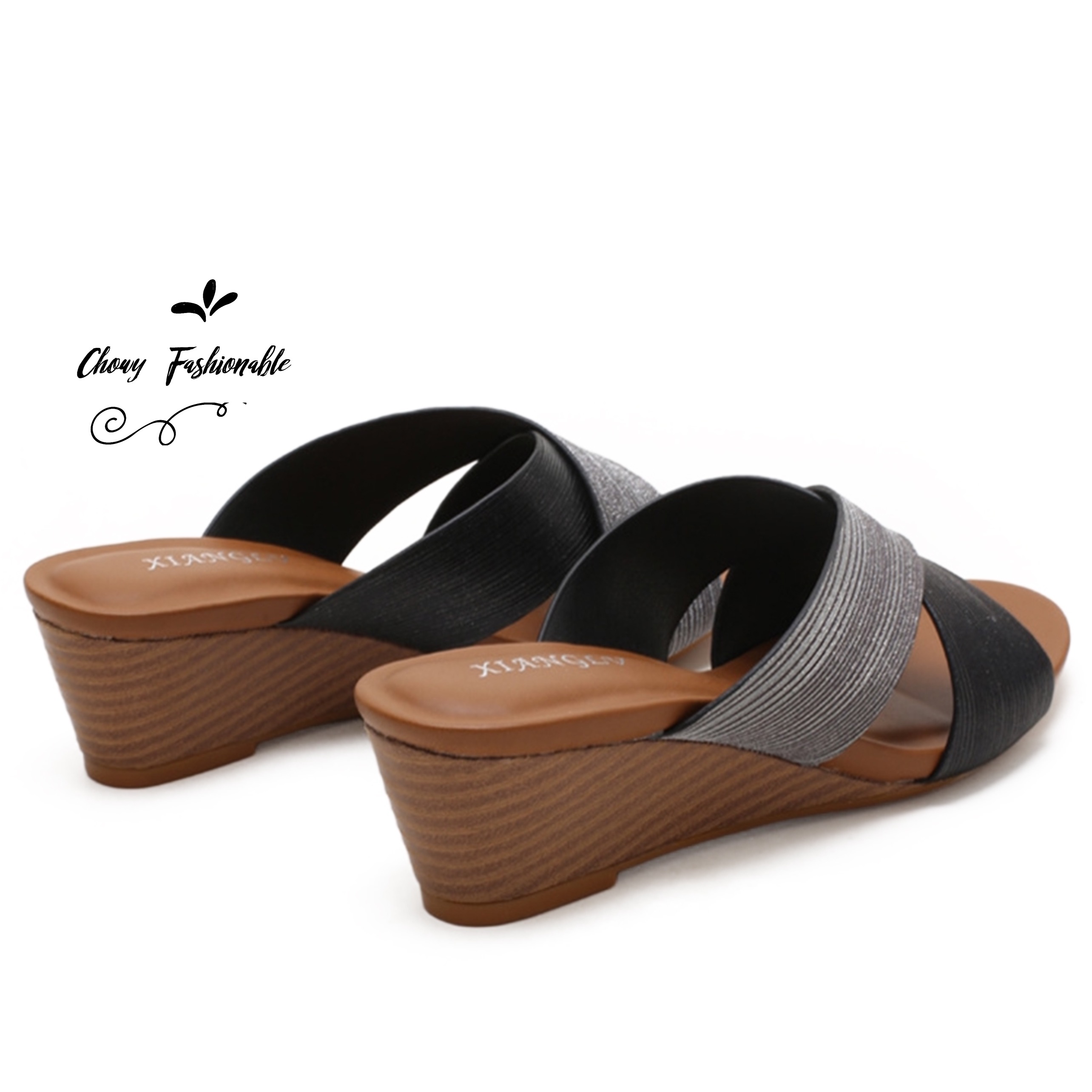 รองเท้าแตะส้นเตารีดไซส์ใหญ่ 43 แตะสวม ส้นเตารีดไซส์ใหญ่ สีดำ KR1080BL