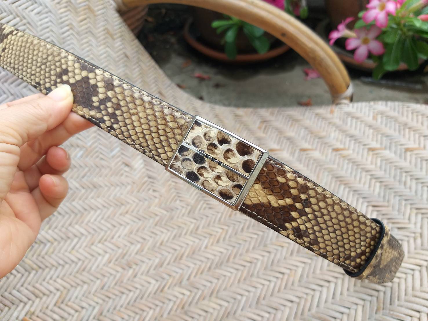 เข็มขัดชาย หนังงูแท้