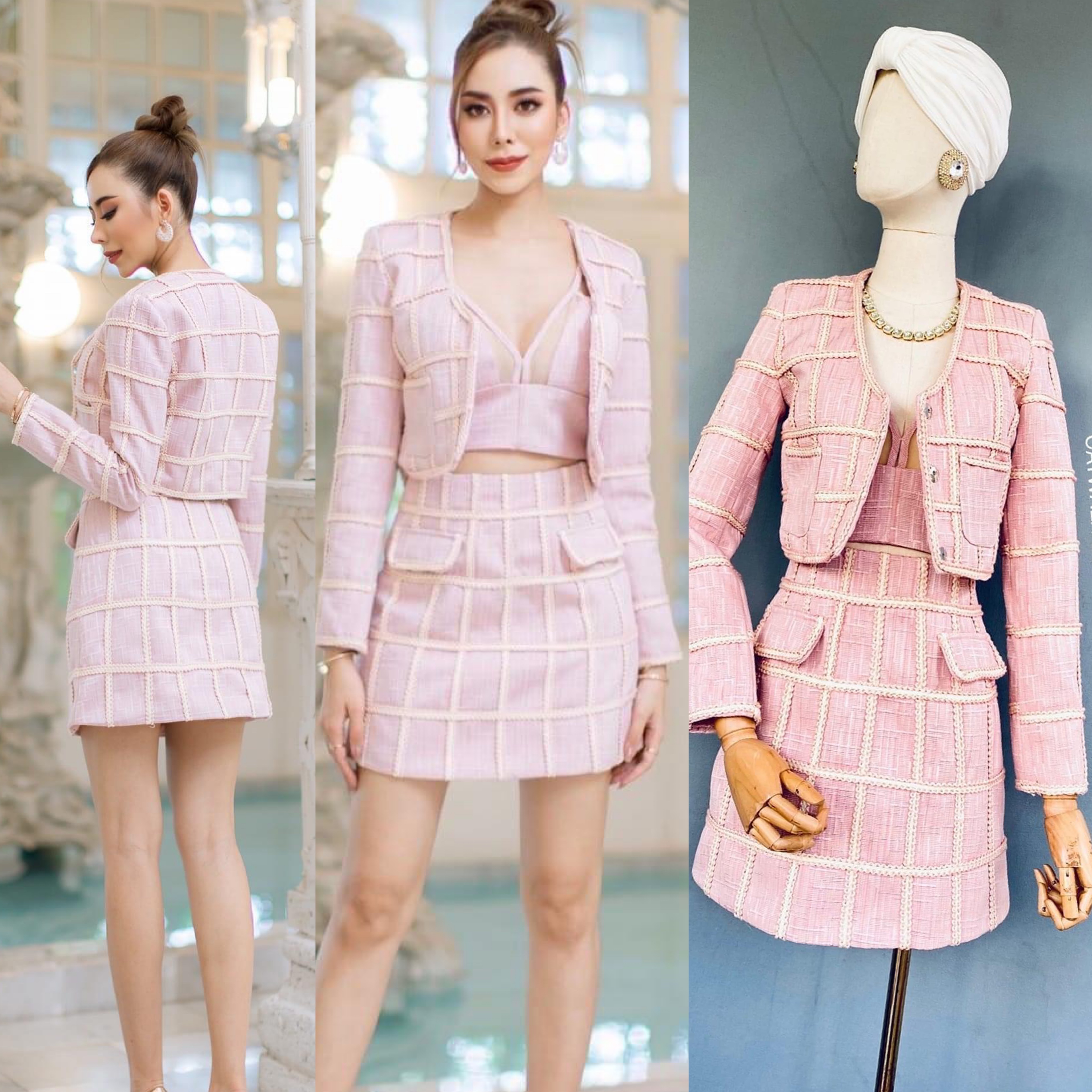 เซต 3 ชิ้น เสื้อคลุม+เสื้อครอป+กระโปรง เนื้อผ้าเกรดA++ สวยมาก สินค้าคุณภาพ (พร้อมส่ง)