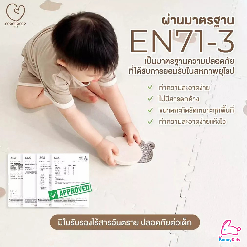 Mamamo (มามาโมะ) แผ่นรองคลานจิ๊กซอว์ แผ่นรองคลานเกรดพรีเมี่ยม หนาพิเศษ 1.4 cm. (แพ็คละ 6 แผ่น)