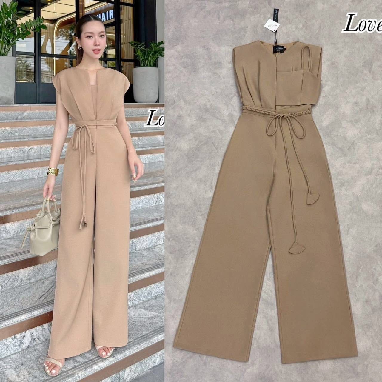 จั้มสูทขายาว มาพร้อมบาร์สายเดี่ยวตัวใน สวยครบในชุดเดียวค่ะ ใส่สบาย : สินค้าคุณภาพ (พร้อมส่ง)