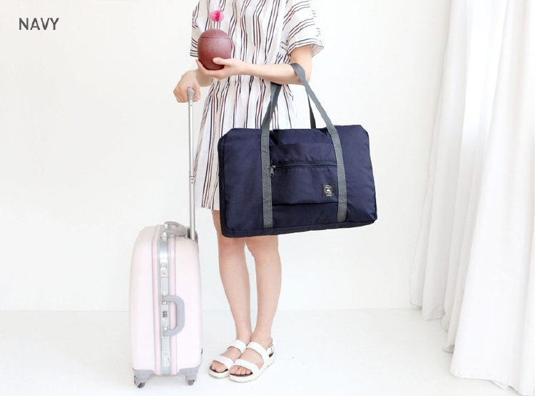 Wind Blows กระเป๋าเดินทางพับเก็บได้ เสียบที่จับกระเป๋าเดินทางได้ มีซิปรูดตอนพับเก็บ สำหรับการเดินทาง ท่องเที่ยว