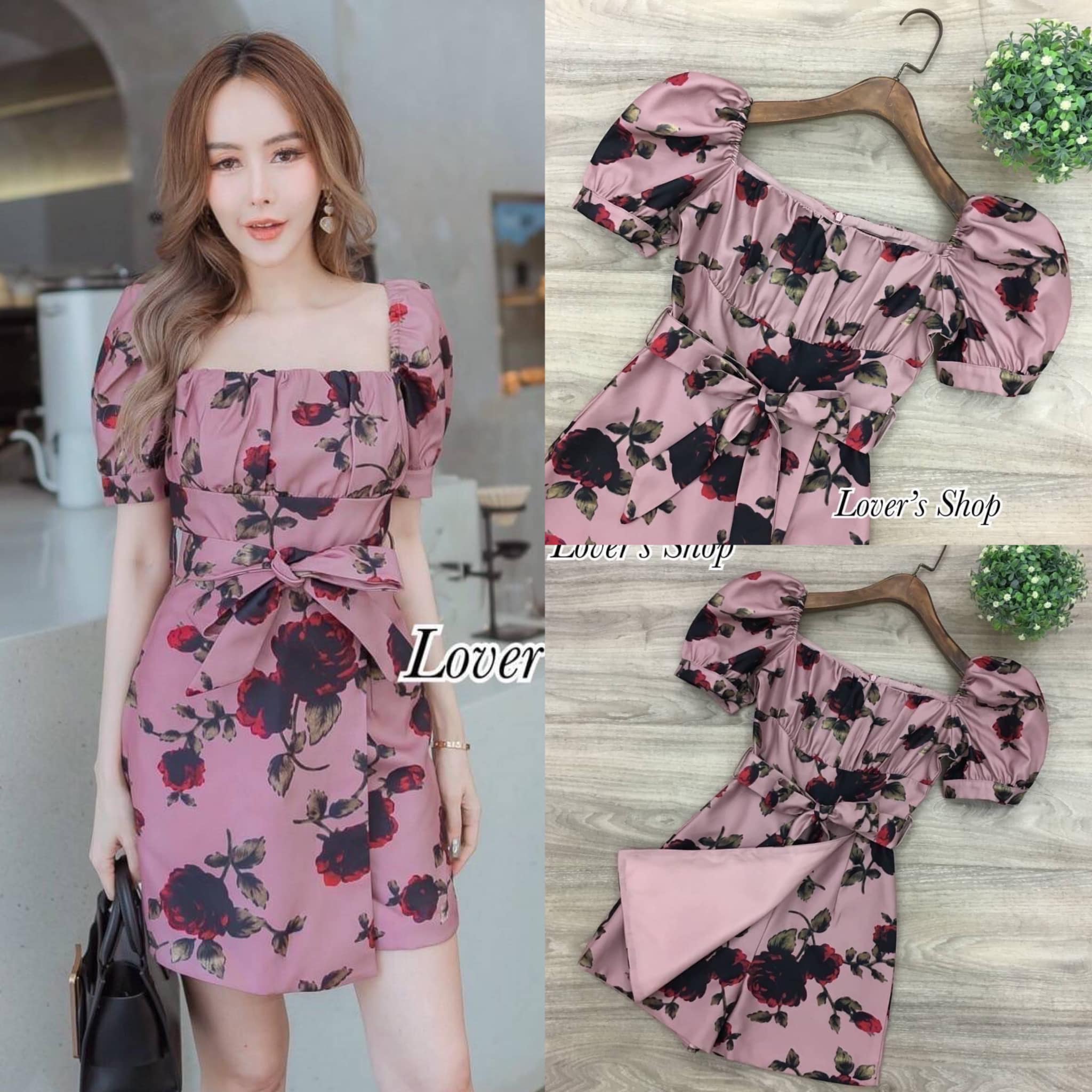 จั้มสูทกางเกงกระโปรง สวยน่ารัก ทรงแขนตุ๊กตา อกจับย่น เนื้อผ้าหนาอัด ผ้ากาวอย่างดี พิมพ์ลายดอกไม้ งานซิบหลัง มีซับในอย่างดี. สินค้าคุณภาพ (พร้อมส่ง).