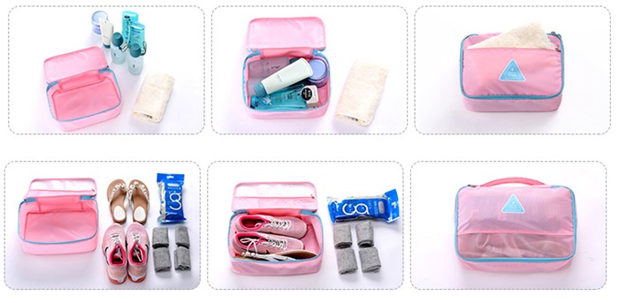 Travel Season กระเป๋าจัดระเบียบเดินทาง 4 ใบ จัดระเบียบเสื้อผ้าในบ้าน กันน้ำ ใส่เสื้อผ้า กันน้ำ มี 5 สีให้เลือก