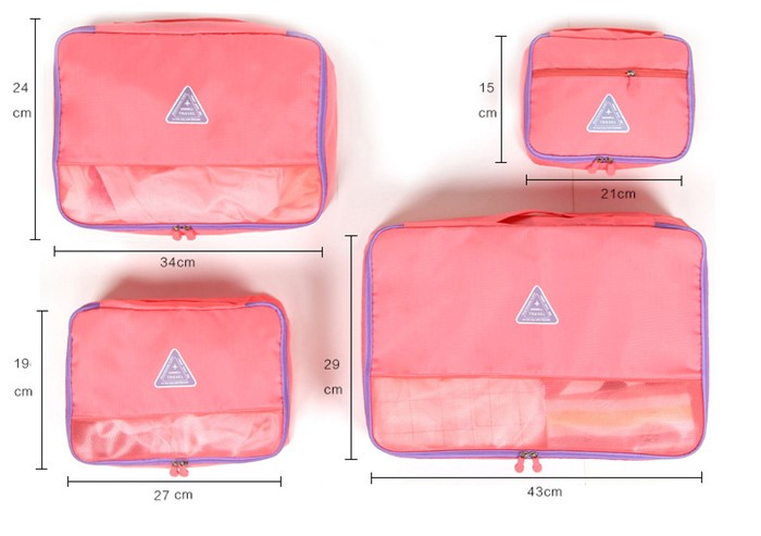 Travel Season กระเป๋าจัดระเบียบเดินทาง 4 ใบ จัดระเบียบเสื้อผ้าในบ้าน กันน้ำ ใส่เสื้อผ้า กันน้ำ มี 5 สีให้เลือก