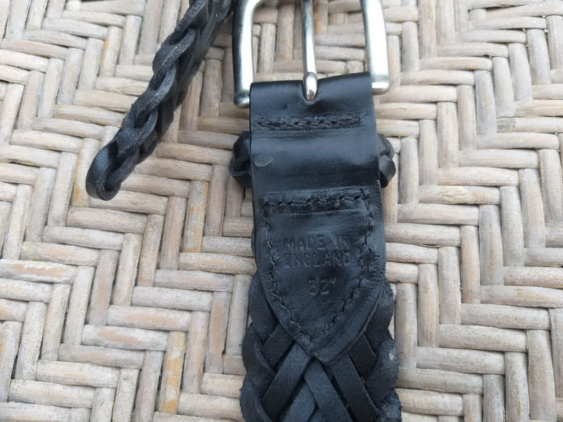 เข็มขัดหนังแท้สานขัดสีดำ Made in ENGLAND