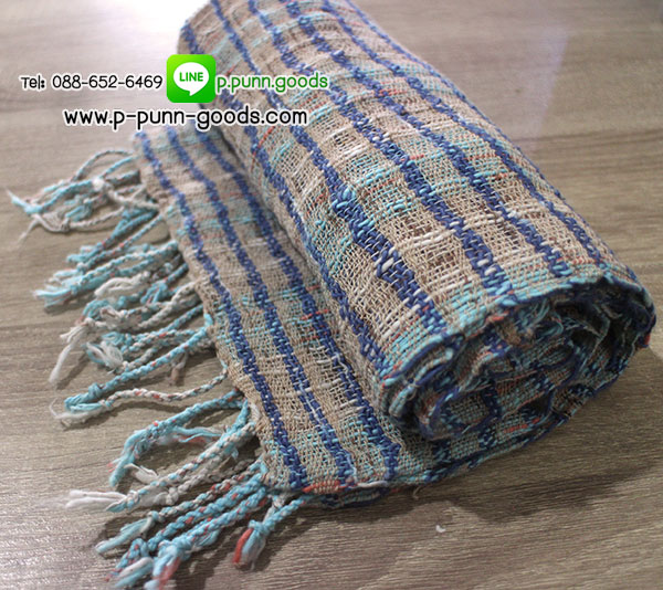 ผ้าพันคอผ้าฝ้าย/ผ้าคลุมไหล่ งานผ้าฝ้ายทอมือ เนื้อนุ่ม