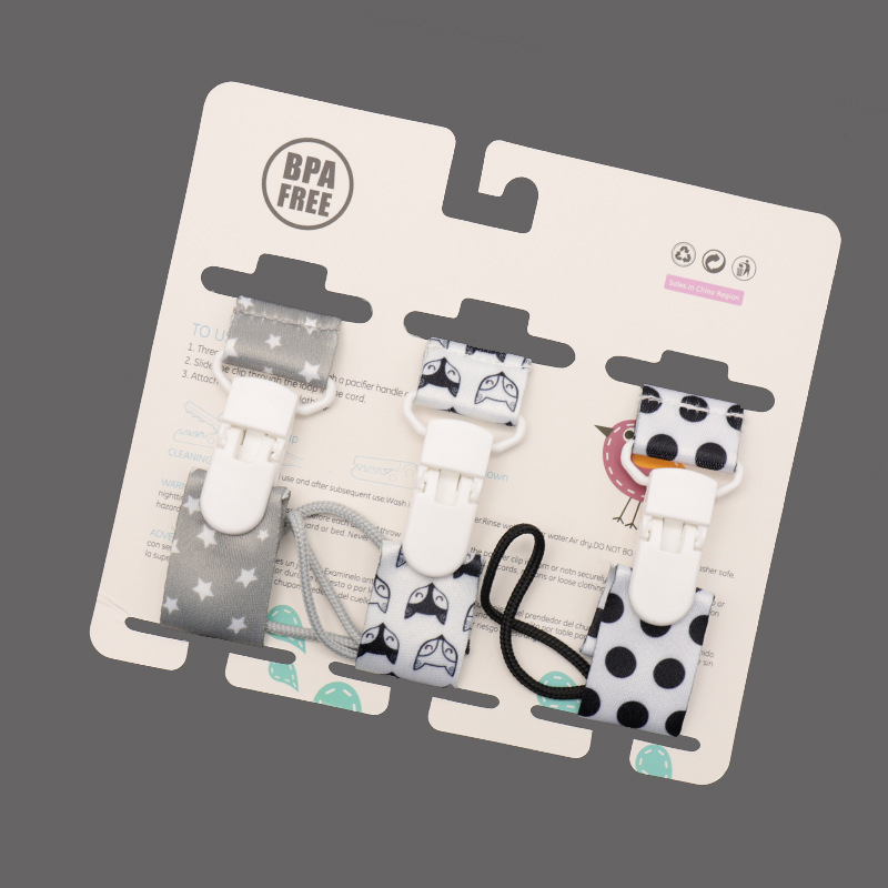 [แพค 3 ชิ้น] สายห้อยจุกหลอก สายหนีบคล้องจุกหลอก/ยางกัด ตัวหนีบจุกหลอก จุกนม Pacifier Clip (BPA-Free)(0 m+)