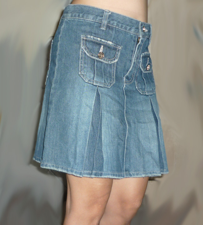 #2กระโปรงยีนส์จีบทวิช น่ารักมาก 32-36-16