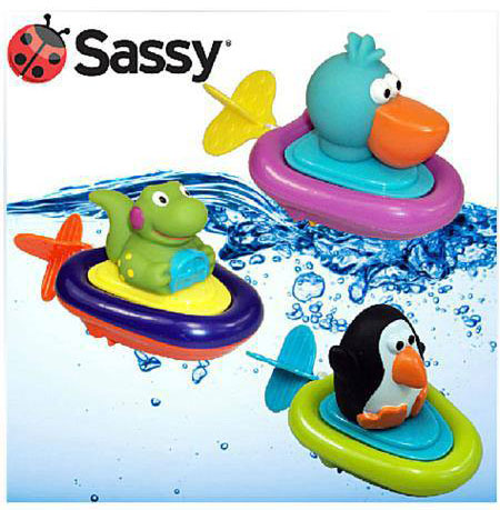 ของเล่นลอยน้ำ เรือน้อยแล่นชิว SASSY - Pull & Go Boat for Baby Bath Time Toys