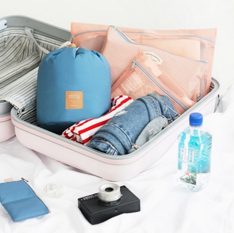 กระเป๋าเครื่องสำอางขนาดใหญ่ มาพร้อมกระเป๋าแยกขนาดเล็ก และถุง PVC ใส่แปรงแต่งหน้า (Travel Dresser Pouch)