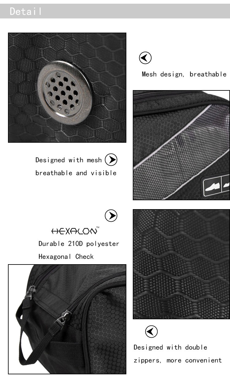 กระเป๋าใส่รองเท้ากันน้ำ สำหรับเดินทาง เล่นกีฬา ผลิตจากโพลีเอสเตอร์คุณภาพสูง เบา ทนทาน