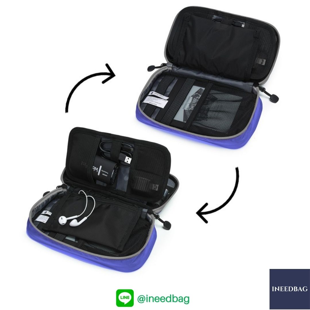 ฺBagsmart กระเป๋าจัดระเบียบอิเล็กทรอนิกส์ กระเป๋าใส่สายชาร์จ กระเป๋าใส่ฮาร์ดดิสก์ กระเป๋าใส่อุปกรณ์ไอที มีสองชั้น ช่องเยอะพิเศษ มีหูหิ้วพกพาสะดวก (น้ำเงิน)
