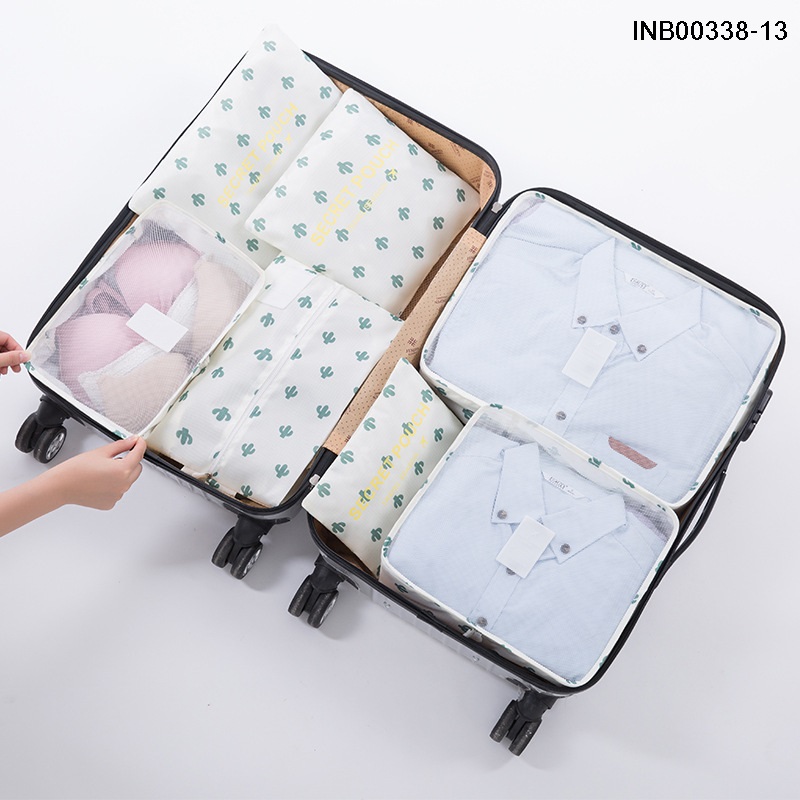 Travel Season กระเป๋าจัดระเบียบเดินทาง 7 ชิ้น จัดกระเป๋าเดินทาง ท่องเที่ยว ใส่เสื้อผ้า ชุดชั้นใน รองเท้า พกพาสะดวก มีให้เลือก 14 สี/ลาย