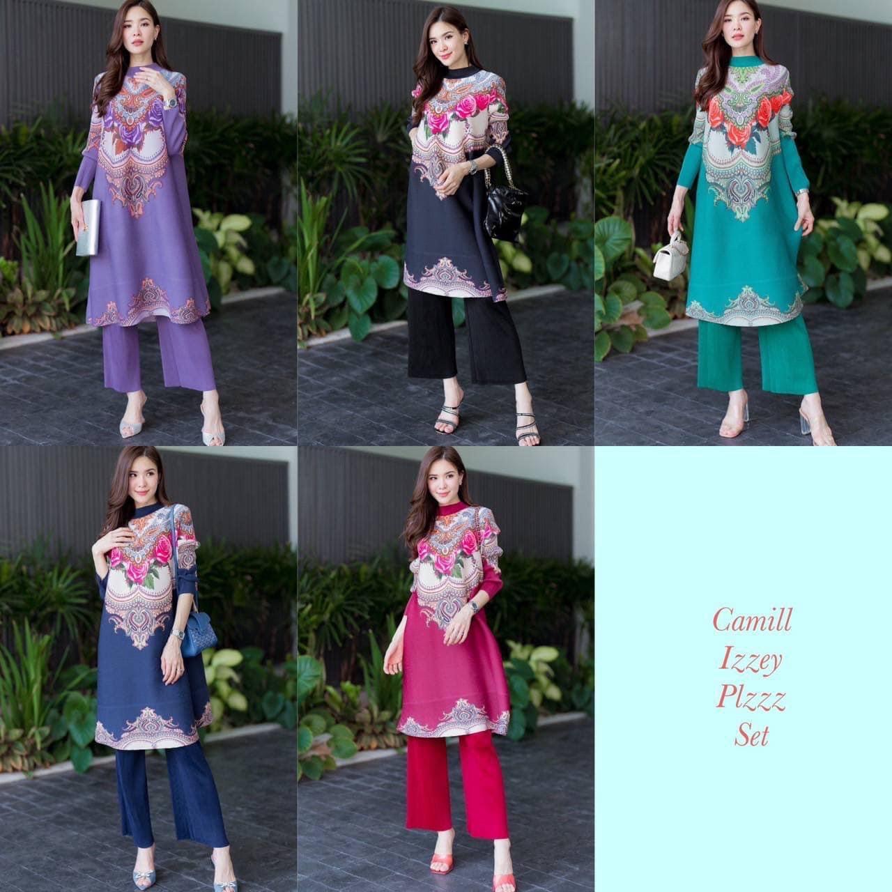 ชุดเซตผ้าอัดพลีท AA Premium เสื้อแขนยาว คอปีนตัวยาว เป็นมินิเดรส ได้ในชุดเดรส ด้วยการอัดพลีท ลวดลายดอกไม้ Classy 💐 สวยฟรุ๊งฟริ๊ง โดนใจมว้าก กางเกงเอวสมอค อัดพลีส ทรงขาบาน ทำให้ดูสูงเพรียว สินค้าคุณภาพ (พร้อมส่ง)