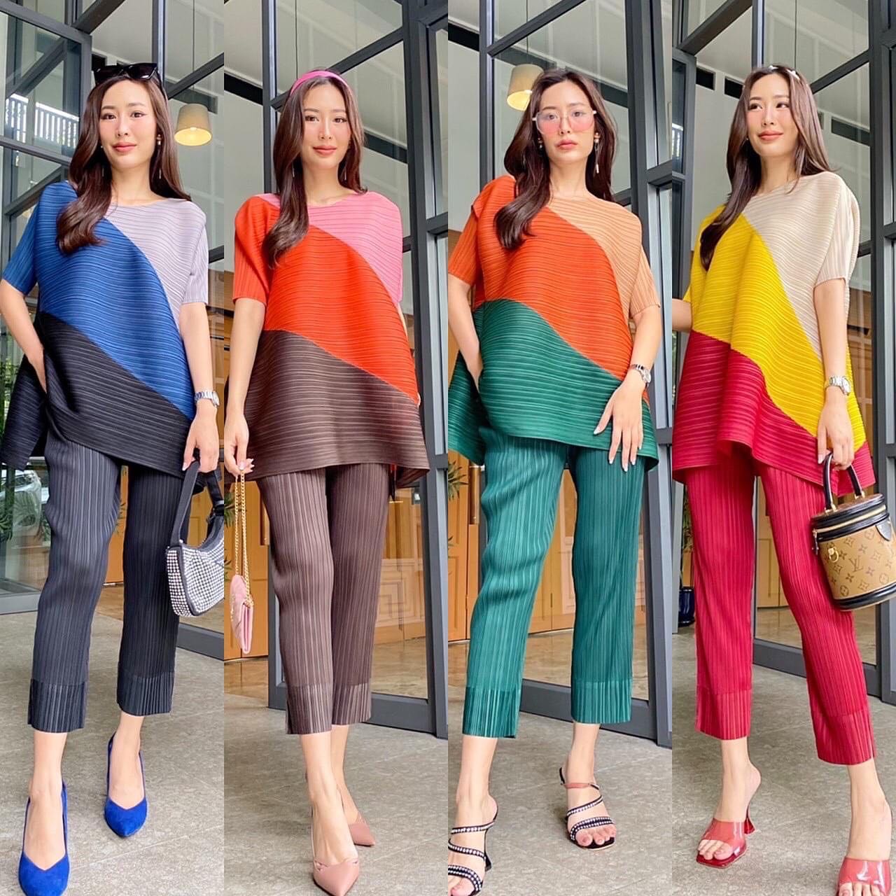 ชุดเซตผ้าอัดพลีท แบบงานBrand คุณภาพแน่นๆ AA Premium : สินค้าคุณภาพ (พร้อมส่ง)