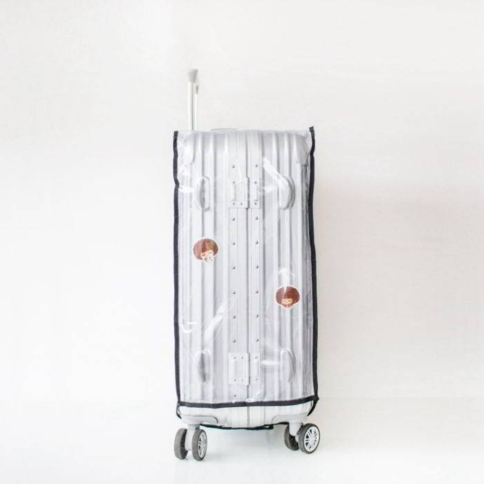 (PVC ใส ขอบผ้าดำ 20") ผ้าคลุมกระเป๋าเดินทาง ขนาด 20 นิ้ว ผลิตจาก PVC ใส กันเปื้อน กันรอย ทนทาน กันน้ำ