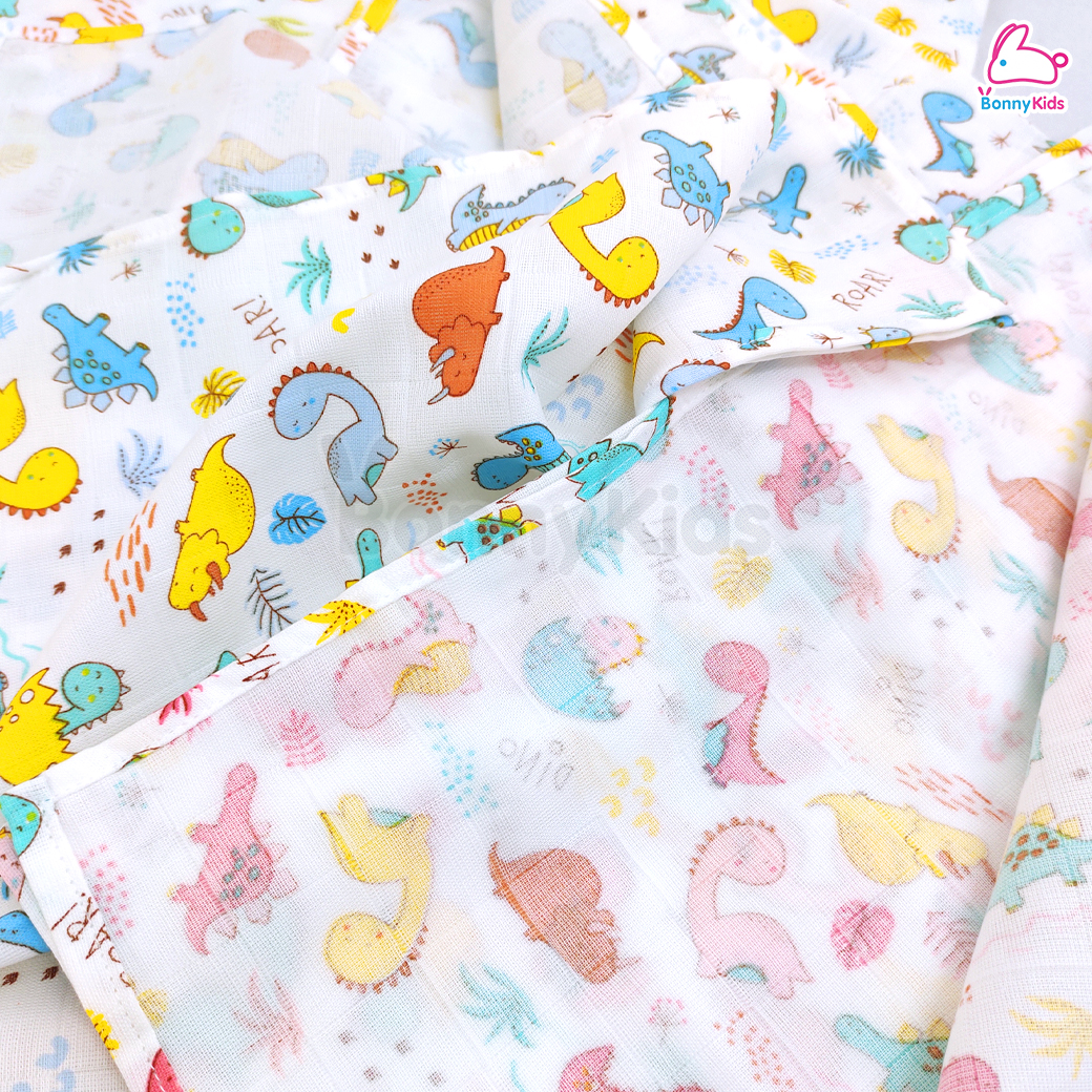 Tres-G (เตรสจี) ผ้าอ้อมสาลู 2 ชั้น ยิ่งซักยิ่งนุ่ม ขนาด 30x30 นิ้ว แพ็ค 6 ผืน (คละลาย)