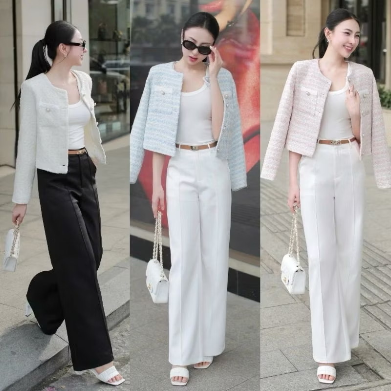 Set3ชิ้น เสื้อเบอร์เซอร์ผ้าทวิต+กางเกงขายาว+เข็มขัดหนัง ใส่สบาย : สินค้าคุณภาพ (พร้อมส่ง)