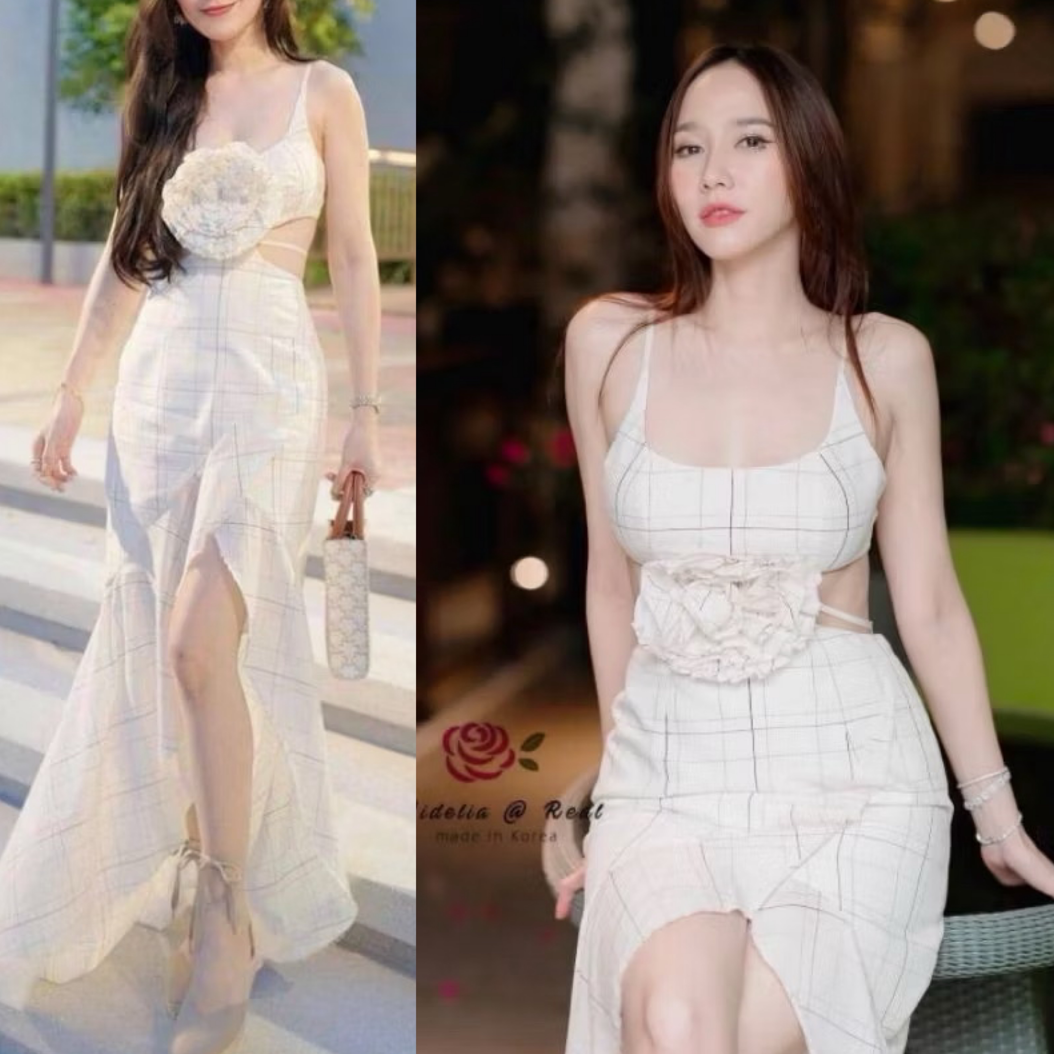 เดรสสายเดี่ยวตัวยาวสวยทรงดี งานสวยเรียบดูดีสุดๆตัวชุดเลือกใช้ผ้าเนื้อสวยเป๊ะตามแบบฉบับ ด้านข้างเว้าเซ็กซี่ด้านหน้าแต่งดอกไม้สวยโดดเด่น ท่อนล่างเดรสทรงสอบสวย ด้านหน้าผ่าเว้าสูง ใส่สบาย : สินค้าคุณภาพ (พร้อมส่ง)