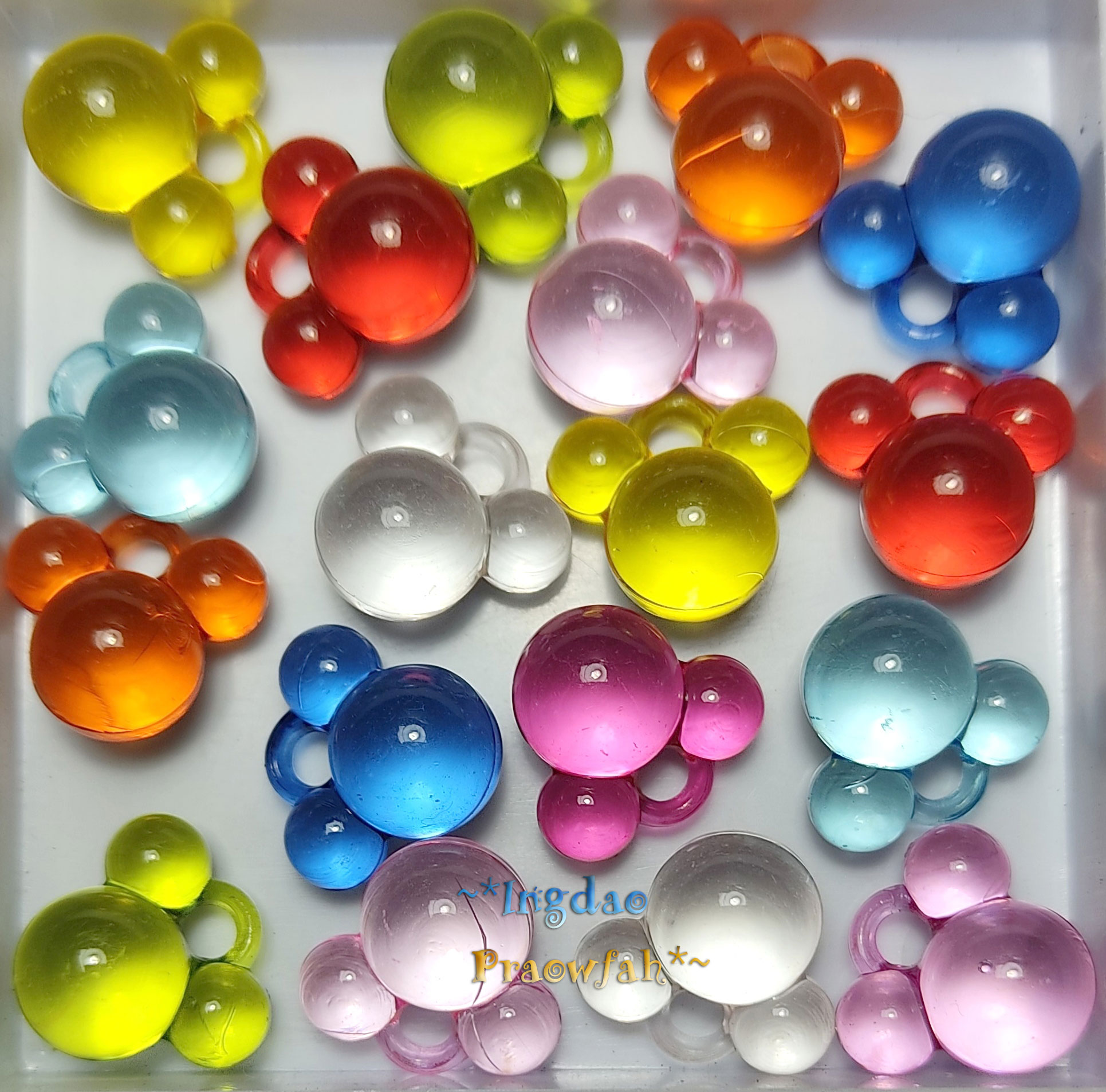 4578mt จี้ทรงมิกกี้เม้าส์ คละสี ขนาด กว้าง 14 มิล. x สูง 13 มิล. (18 ชิ้น)