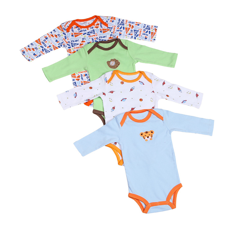 ชุดบอดี้สูทเด็กชาย แขนยาว วัย 6-9/9-12/18-24 เดือน คละลาย