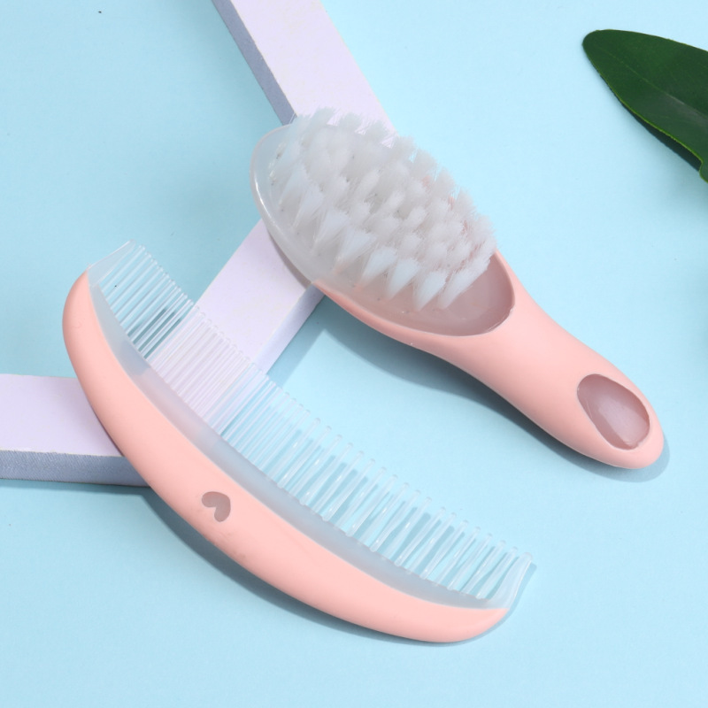 Set แปรงผมเด็กทารก + หวีเด็กอ่อน/หวีเด็กแรกเกิด ซิลิโคน DUOLADUOBU Baby Brush & Comb Set