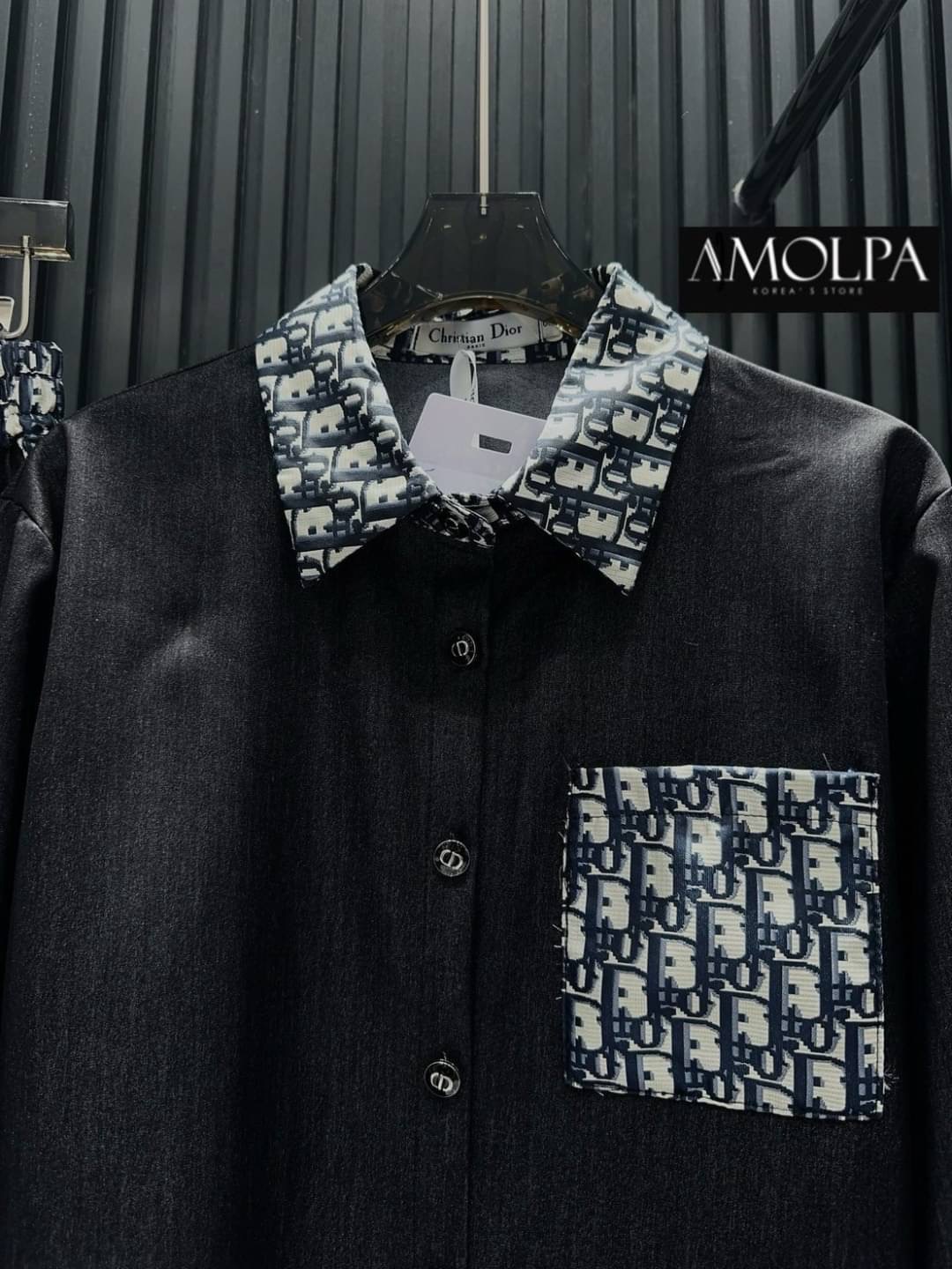 SET CD DENIM งาน Hiend งานผ้ายีนส์100% ตัวเสื้อเชิ้ตปั้มกระดุม มาให้ช๊อปพร้อมกางเกงขาปล่อย สุดดดฉ่ำ ใส่สบาย : สินค้าคุณภาพ (พร้อมส่ง)