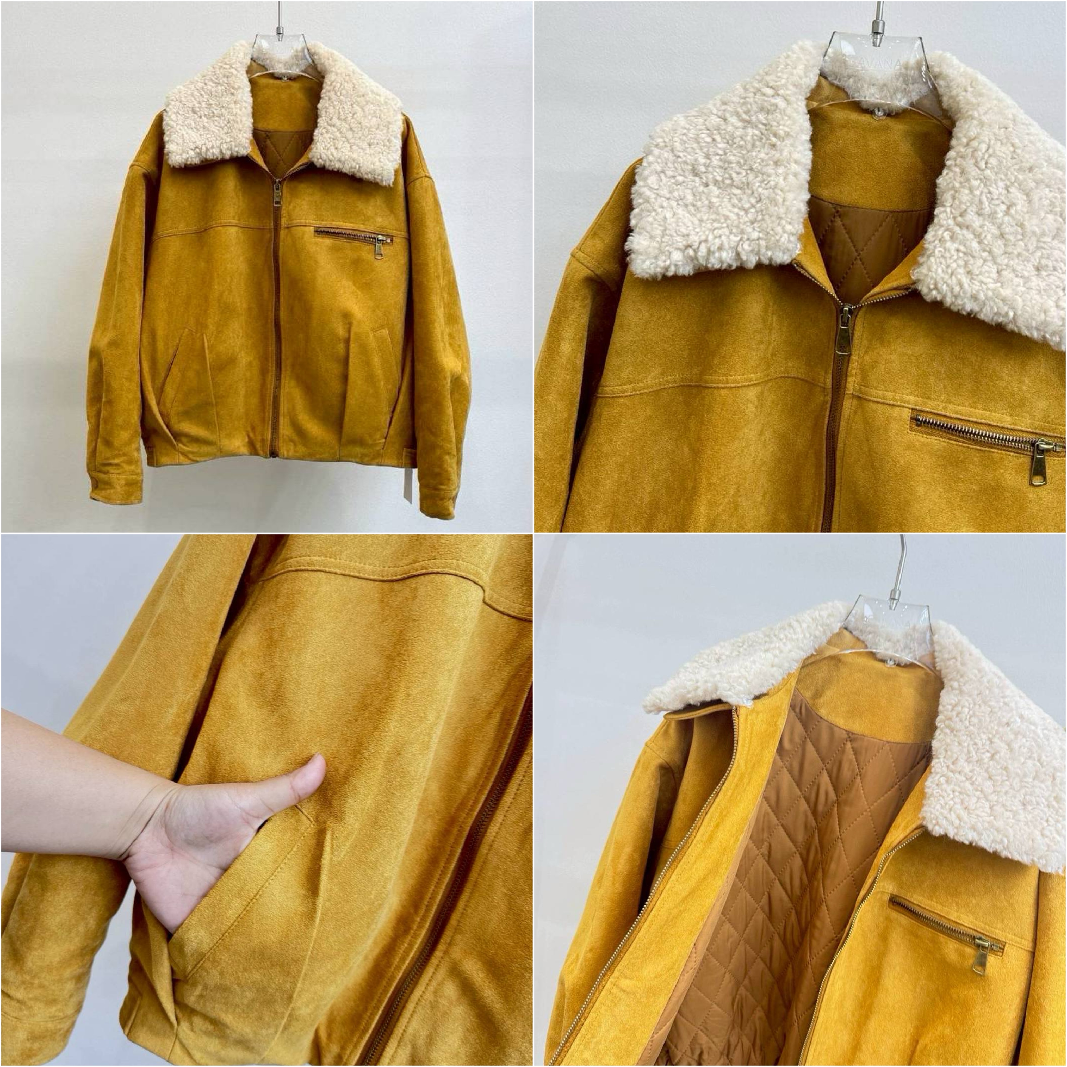 แจ็คเก็ตแขนยาวผ้าหนังกลับ ใส่สบาย : สินค้าคุณภาพ (พร้อมส่ง)