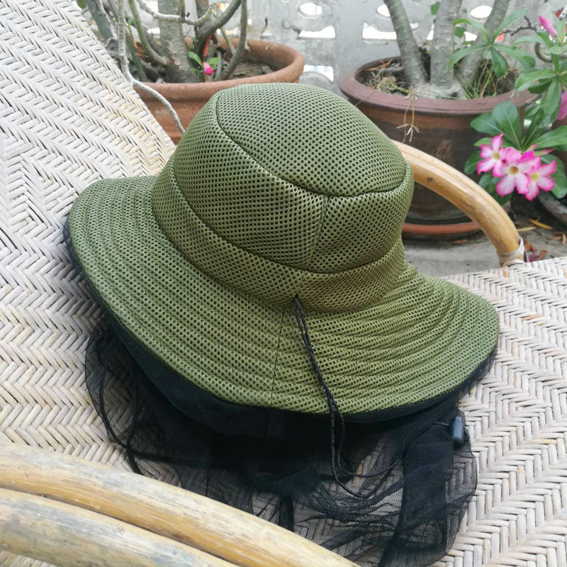 หมวกปีกกว้างพร้อมตาข่ายปิดหน้า (ของใหม่)
