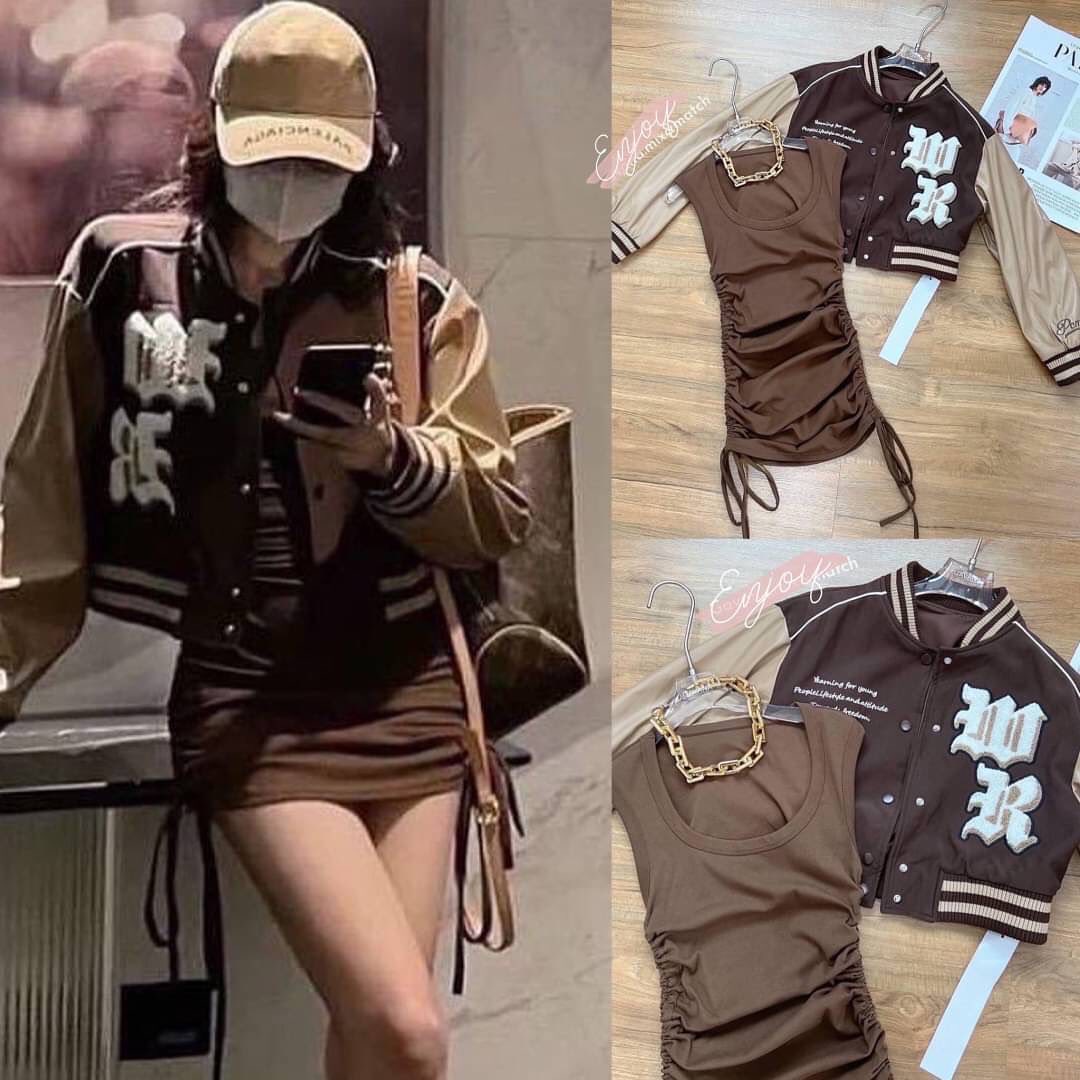 set 2 pcs เสื้อjacket แขนเสื้อ เป็นหนังpuสีน้ำตาล +มาพร้อมเดรสแขนกุด สีน้ำตาลรูดย่นข้าง ใส่แบบสปอร์ตๆเท่ๆค่า สาวๆที่ขอบแต่งตัว งานดีมากๆ ใส่สบายสุดๆ สินค้าคุณภาพ (พร้อมส่ง)
