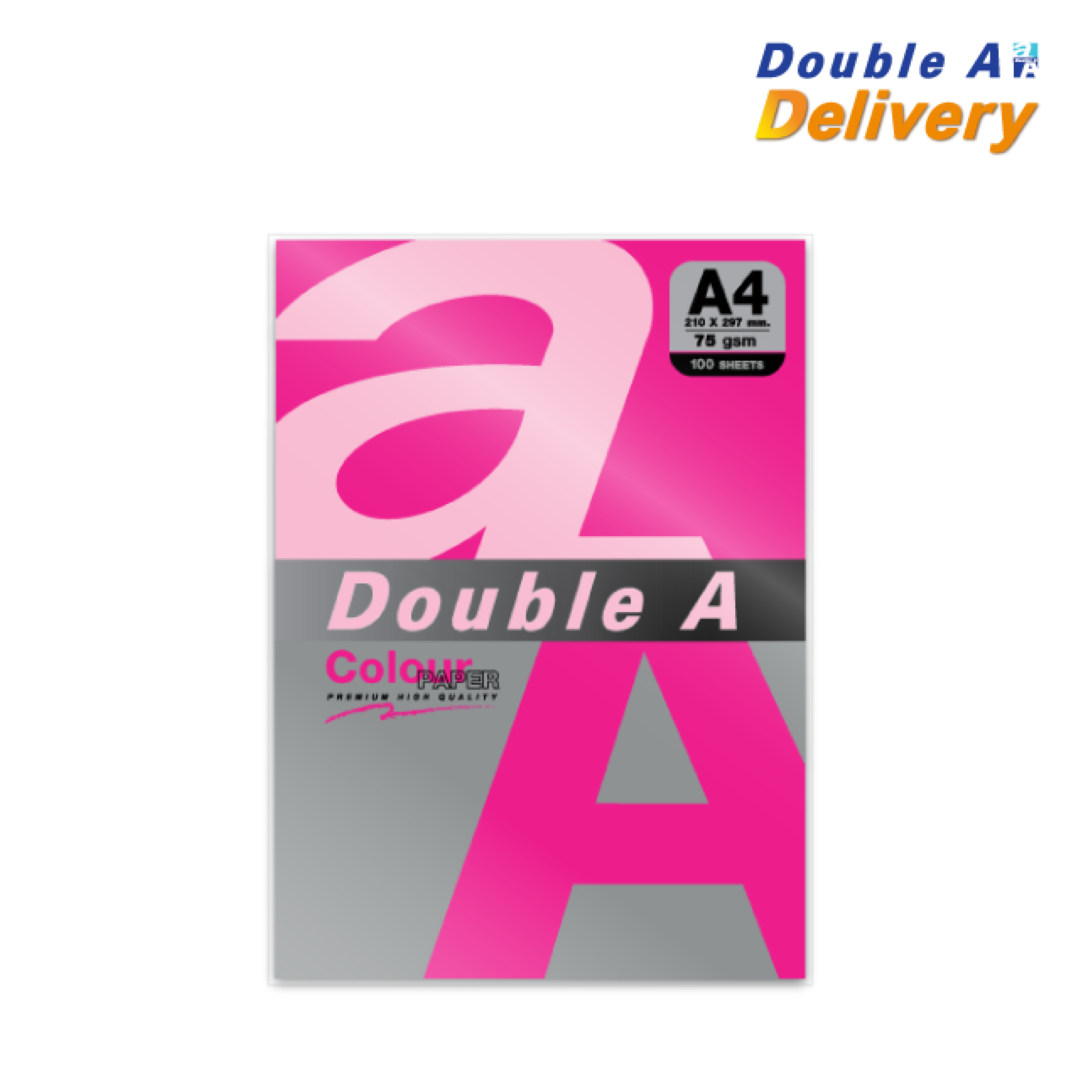 กระดาษสี 75 แกรม แพ็ค 100 แผ่น สีชมพูนีออน