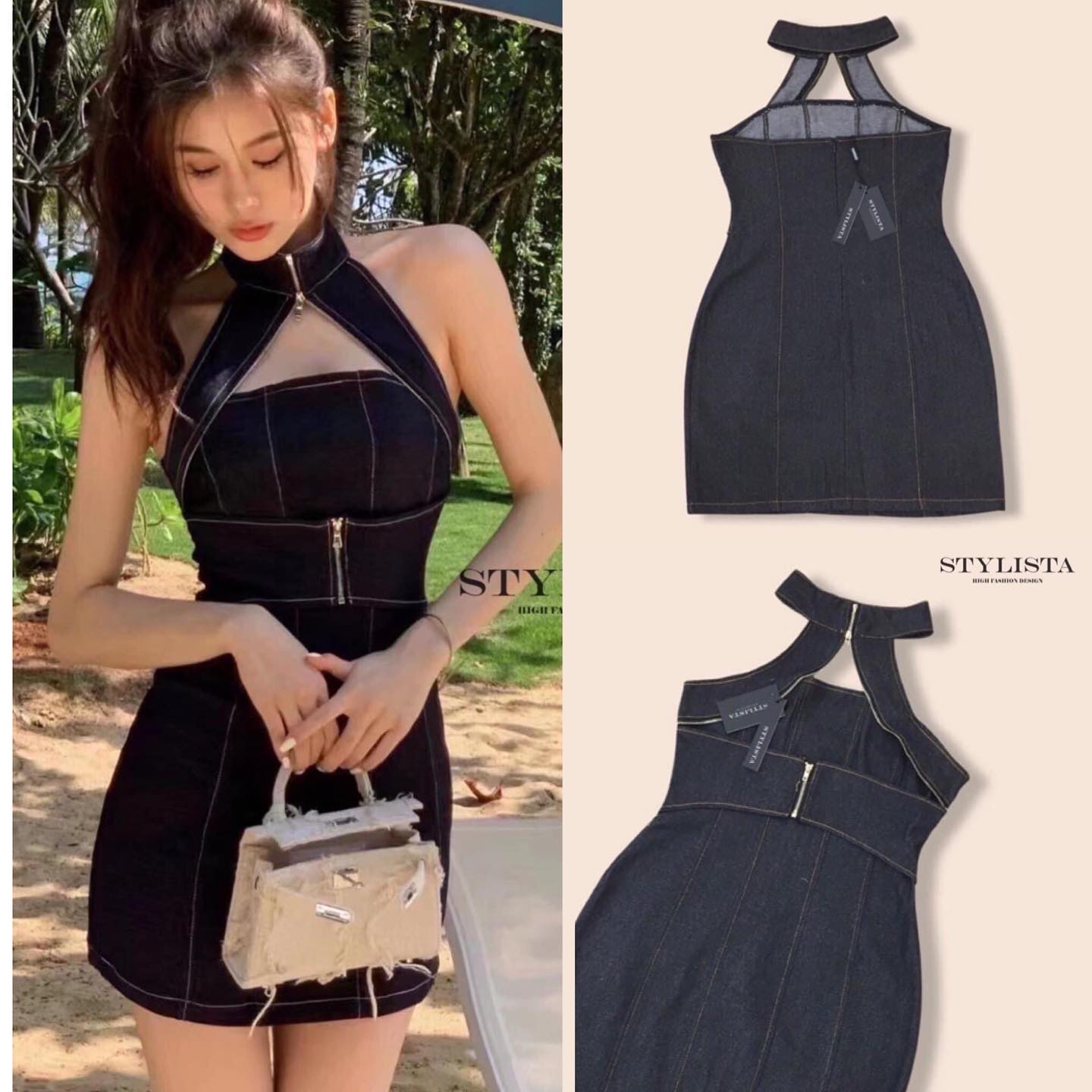 เดรสทรงพอดีตัว ช่วงอกเป็นซิป ใส่สวยเซ็กซี่เบาๆๆ ดูดีเหมือนเซเลปเลยค่ะ สวยเปะเวอร์ ใส่เที่ยว ใส่ได้หลายโอกาส สินค้าคุณภาพ (พร้อมส่ง)