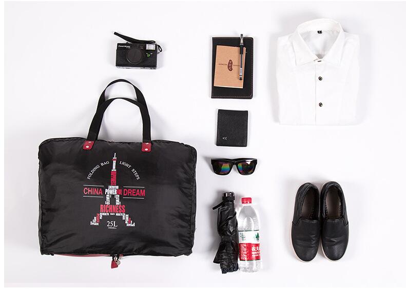 DINIWELL กระเป๋าช้อปปิ้ง กระเป่าเดินทางพับเก็บได้ ความจุ 25 ลิตร ผลิตจากไนล่อนกันน้ำแข็งแรง มี 2 ลายให้เลือก