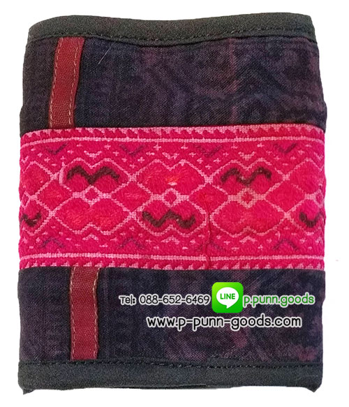 กระเป๋าสตางค์ใบสั้น กระเป๋าสตางค์ผ้าชาวเขา Upcycled