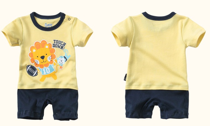 ชุดจั๊มสูทเด็ก แบรนด์แท้ Cuddle me ลายสิงโต สีเหลืองสลับดำ