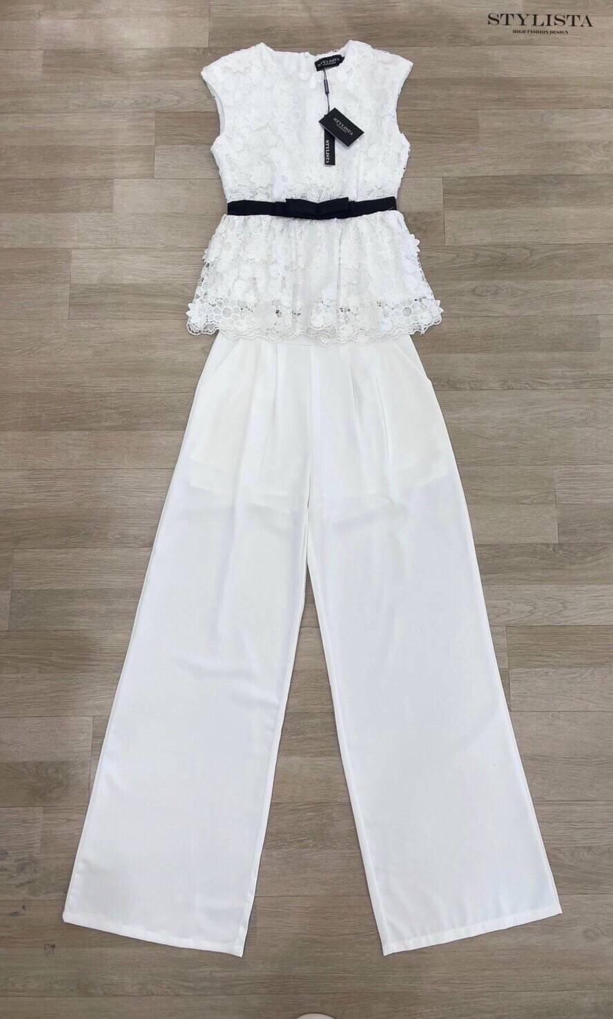 เซตเสื้อแขนกุด ผ้าลายลูกไม้ มาพร้อม กางเกงขายาวเข้าชุด ใส่สวยน่ารักมากๆ ใส่สบาย : สินค้าคุณภาพ (พร้อมส่ง)